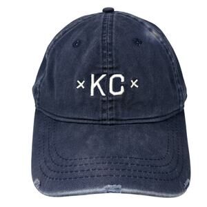 Kansas City Baseball Cap Blue One Size Adjustable Distressed MADE Urban Apparel